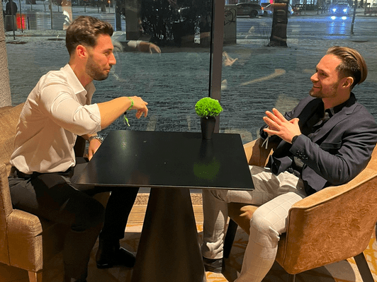 Me laughing with my friend